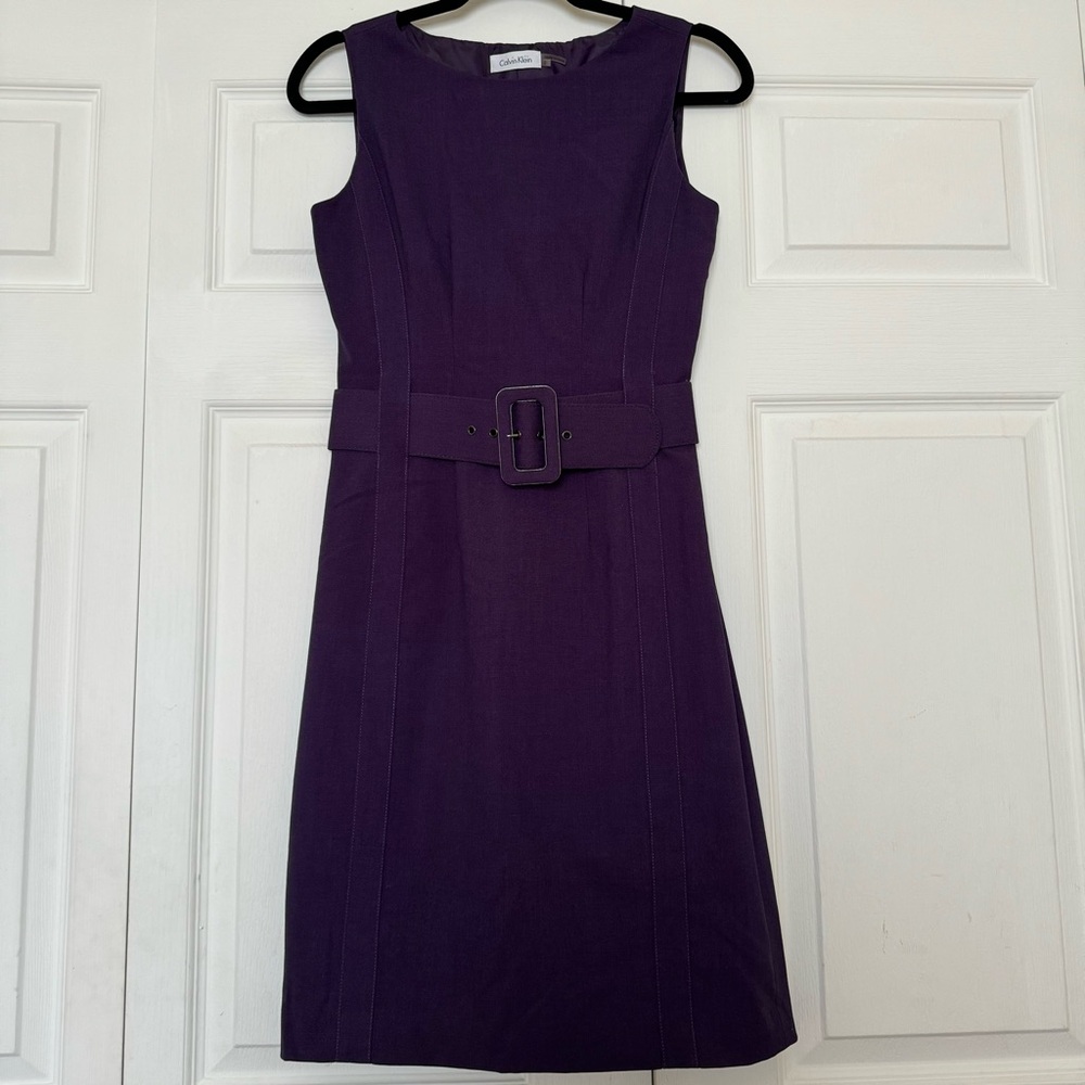 Calvin Klein Purple Belted Dress Size 2